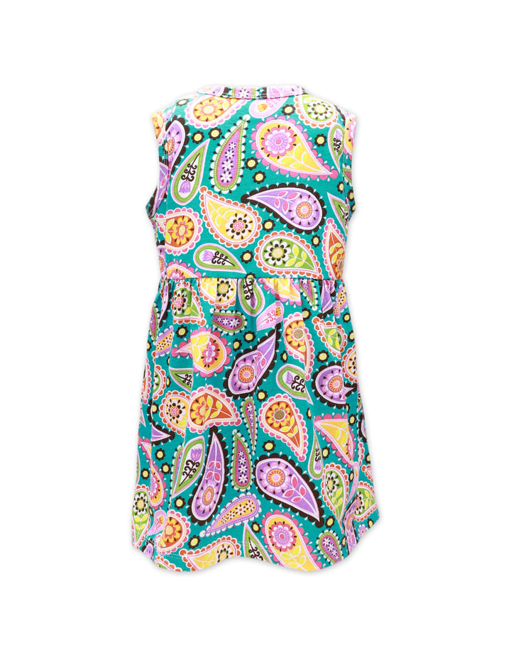 Zubaida's Sleeveless Bright, Bold and Full of Charm Paisley Dress - Zubaidas Official™