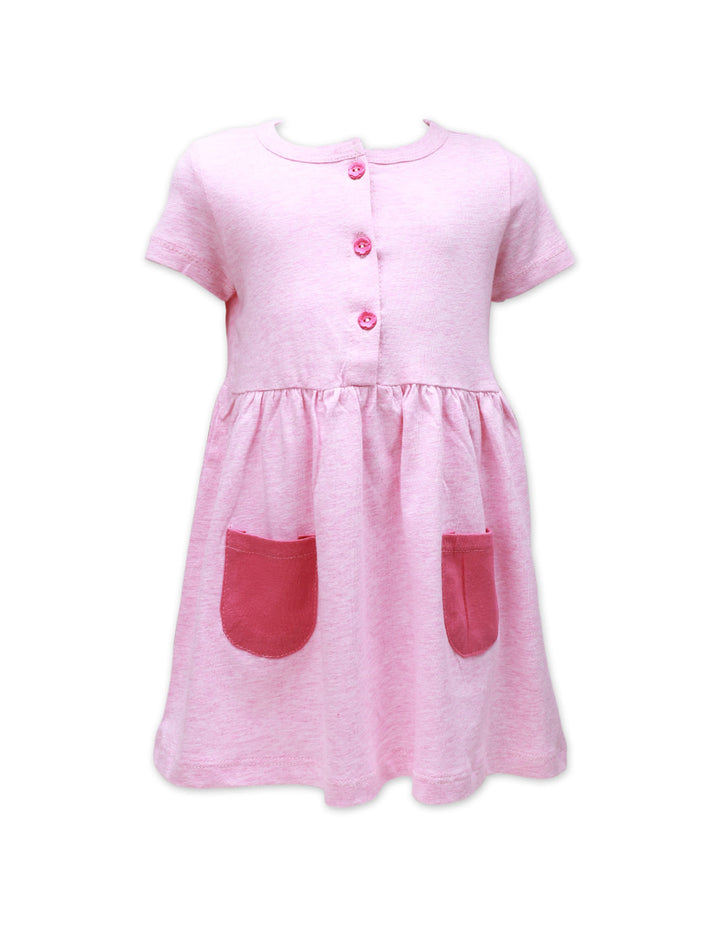 Zubaida's Short Sleeves Contrast Patch Pockets Dress - Zubaidas Official™