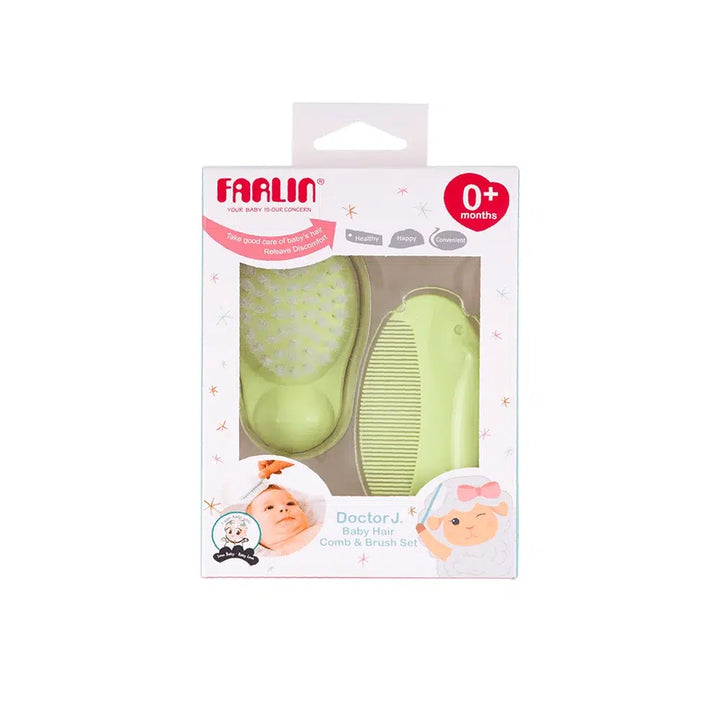 Zubaida's Farlin Baby Comb And Brush Set Green - BF-150A - Zubaidas Official™