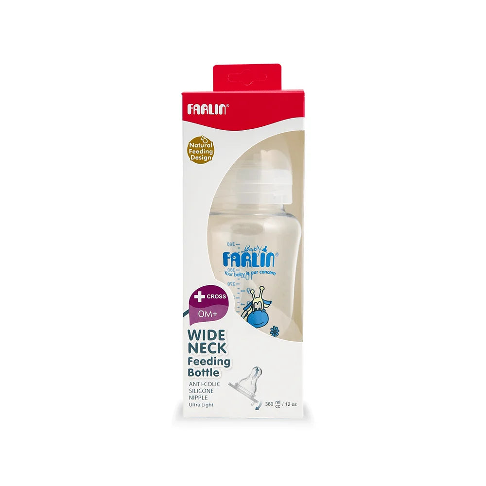 Zubaida's Farlin Wide Neck Feeding Bottle 360 CC Blue - NF-806 - Zubaidas Official™