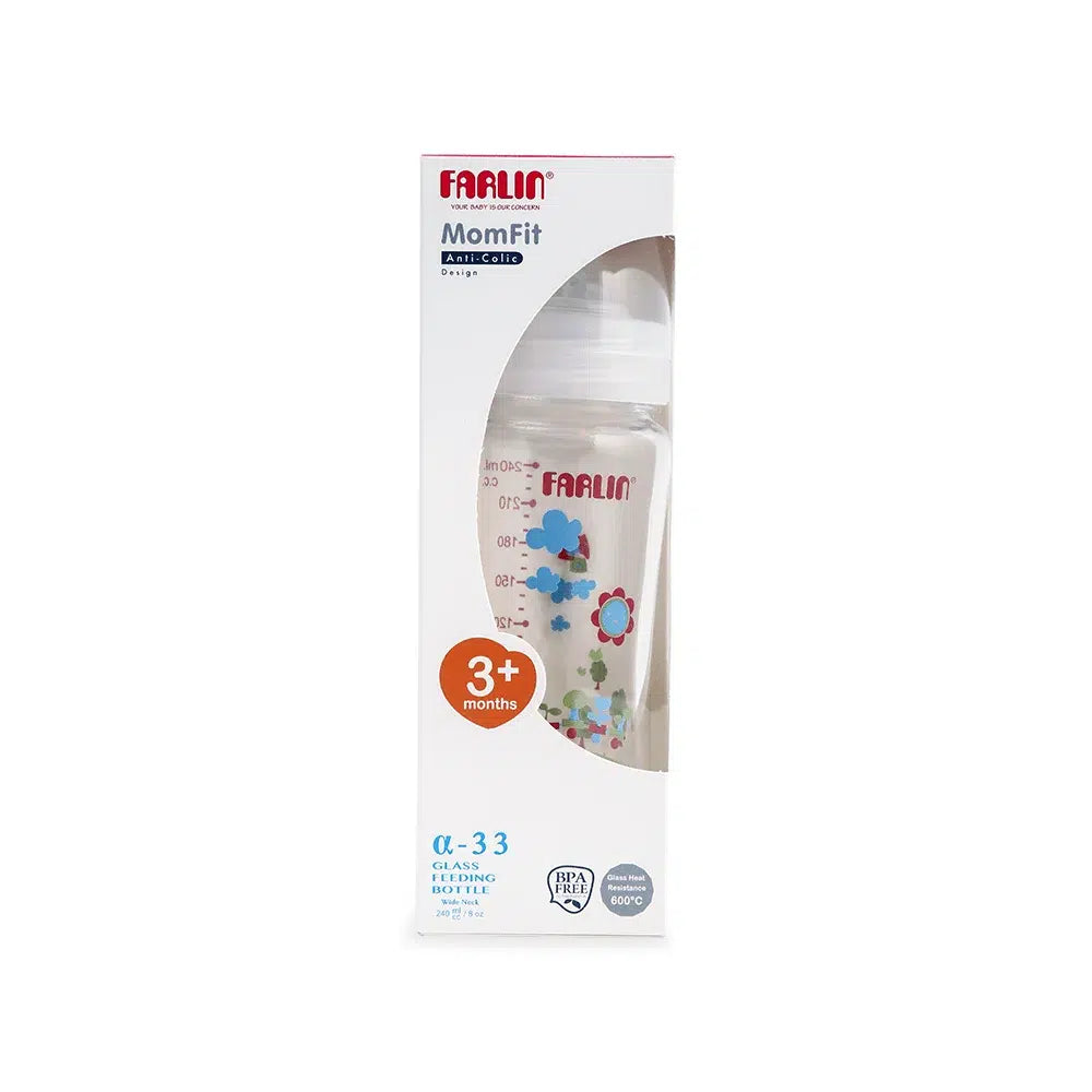 Zubaida's Farlin Wide Neck Glass Feeder 240 Ml - ABB-B001-24 - Zubaidas Official™
