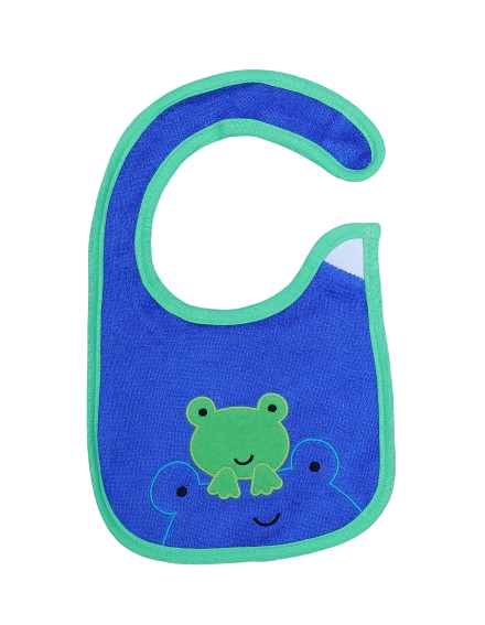 Zubaida's Bib Blue & Green Frog Theme - Zubaidas Official™