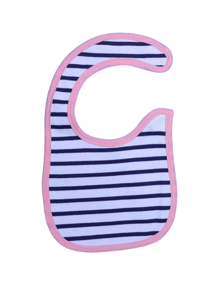 Zubaida's Bib White & Pink with Black Stripes - Zubaidas Official™