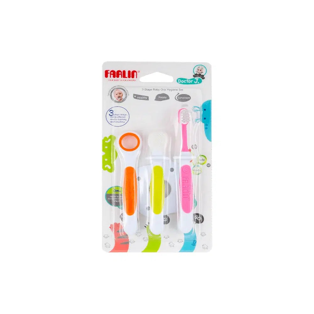 Zubaida's Farlin 3 Stage Baby Oral Hygiene Set Pink - BDT-005-E - Zubaidas Official™