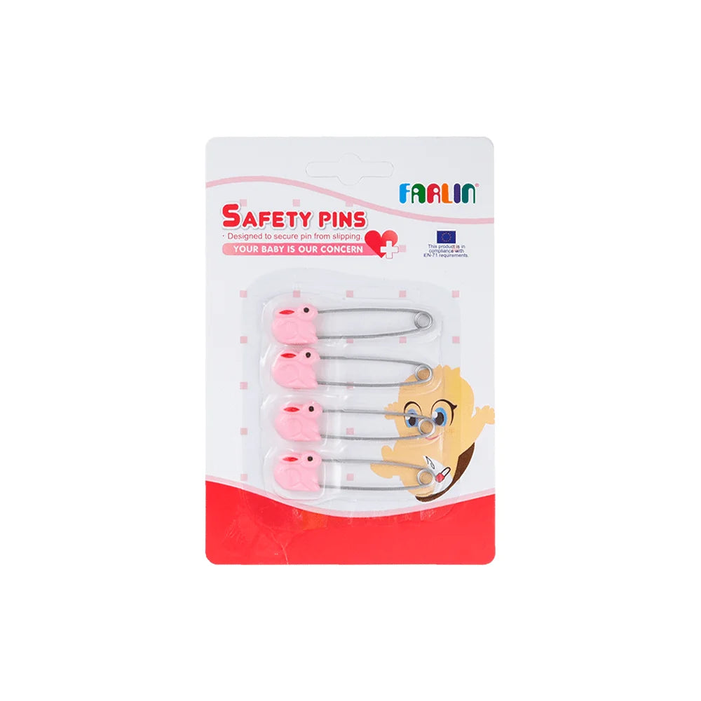 Farlin Four Animal Safety Pins Pink - BF-120 - Zubaidas Official™