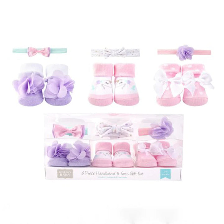 Zubaida's Adorable 6 Pcs Socks & Headbands Coordinated Set - Zubaidas Official™