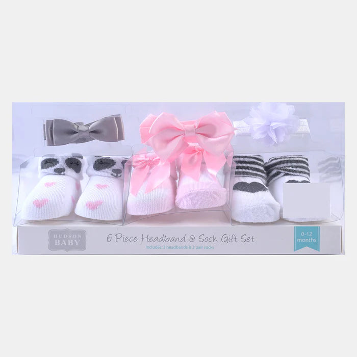 Zubaida's Adorable 6 Pcs Socks & Headbands Coordinated Set - Zubaidas Official™