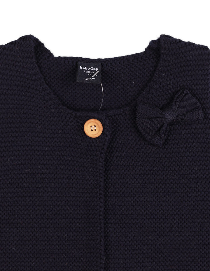 Zubaida's Sweater Sleeveless Single Button Navy Bow - Zubaidas Official™