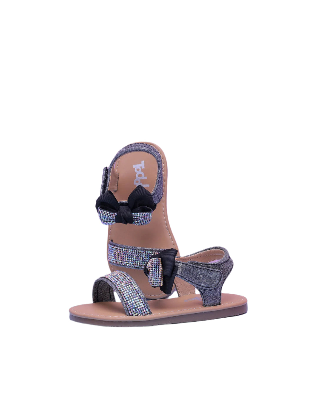 Zubaida's Sandals Adorable Bow Sparkling Rhinestone Strap Silver - Zubaidas Official™