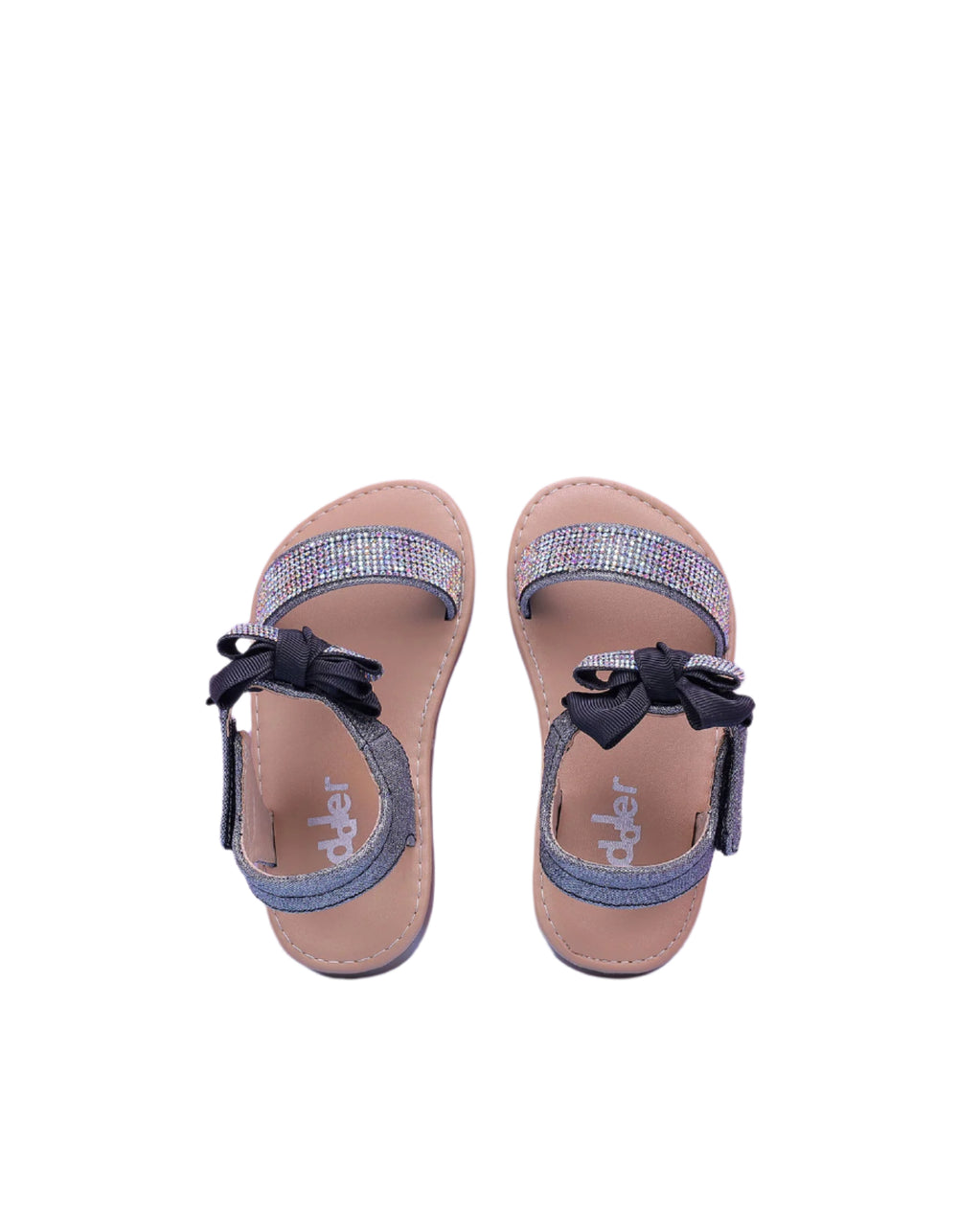 Zubaida's Sandals Adorable Bow Sparkling Rhinestone Strap Silver - Zubaidas Official™