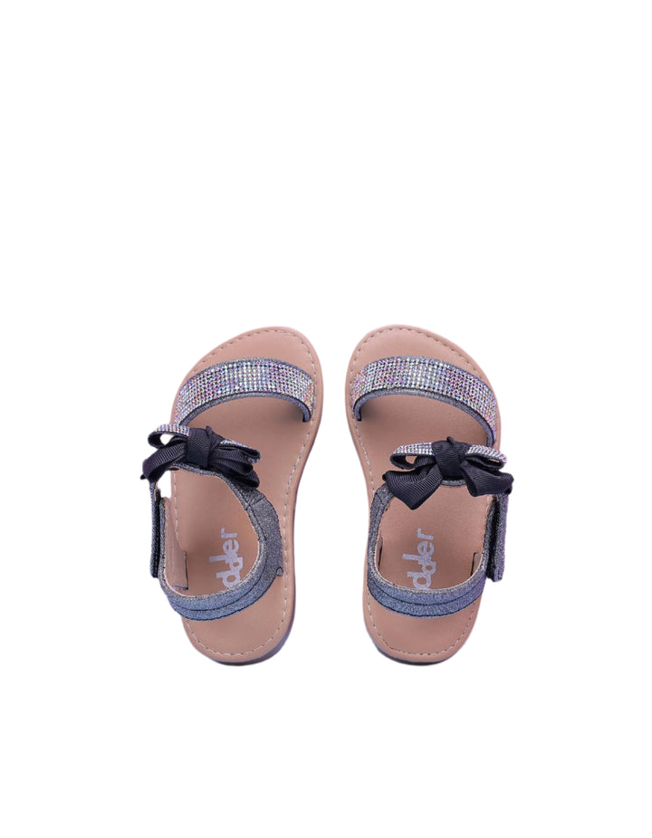 Zubaida's Sandals Adorable Bow Sparkling Rhinestone Strap Silver - Zubaidas Official™