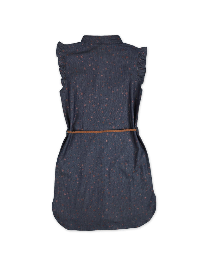 Zubaida's Denim Dress All Over Stars Print - Zubaidas Official™