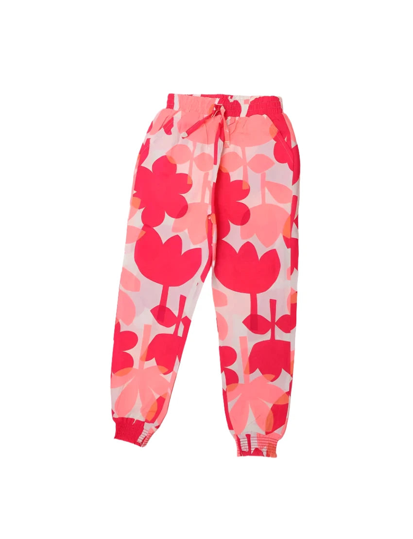 Zubaida's Trouser White with Pink Floral Theme for Girls - Zubaidas Official™