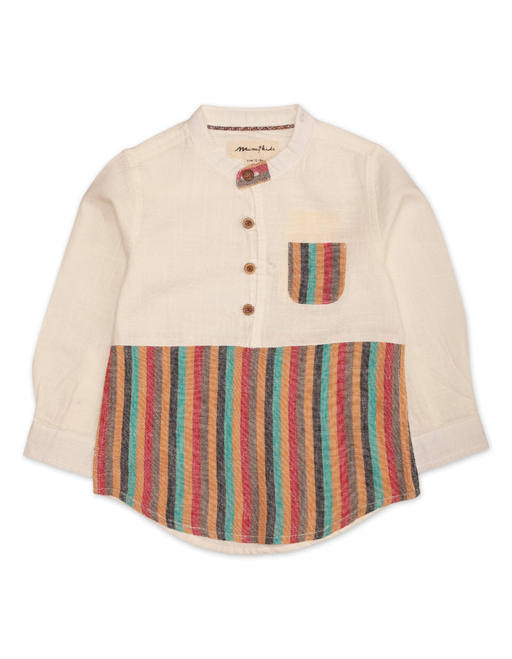 Zubaida's Full Sleeves Shirt with Multicolor Stripes - Zubaidas Official™