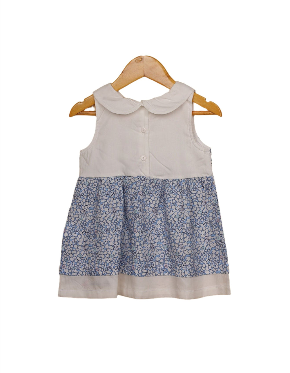 Zubaida's Frock Light Blue & Cream with Ditsy Floral Print for Girls - Zubaidas Official™