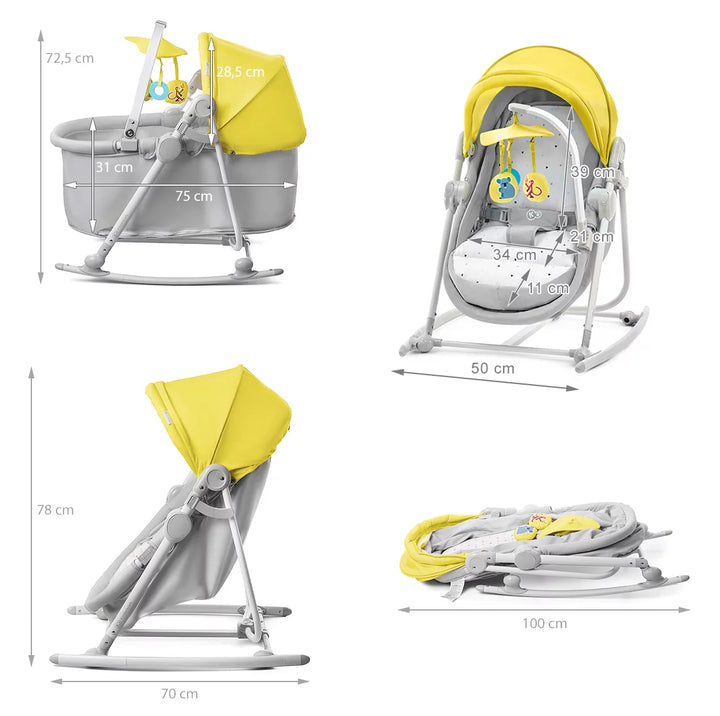 Zubaida's Bambies 5-in-1 Convertible Bassinet, Cradle, Bouncer, Rocker & Chair - Zubaidas Official™