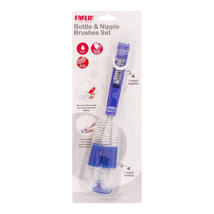 Zubaida's Farlin Bottle & Nipple Brush - Blue - BF-257 - Zubaidas Official™