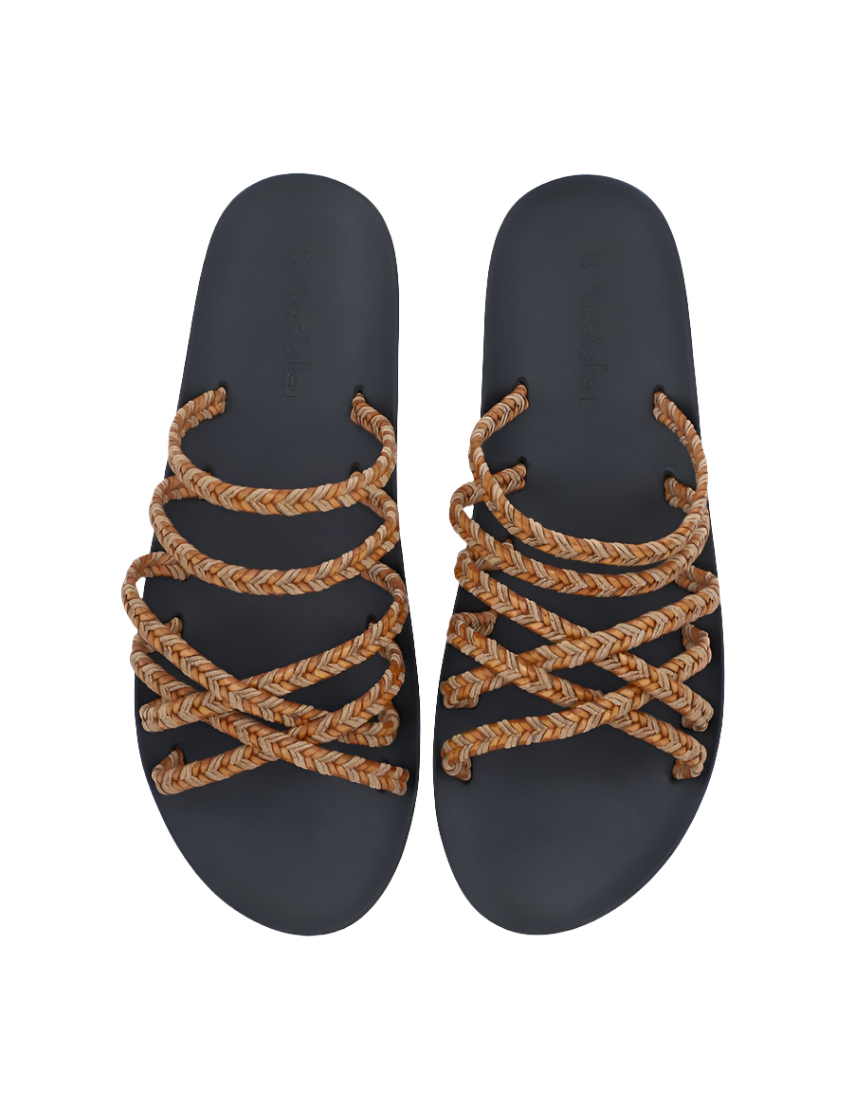Criss-Cross Slippers Brown for Girls - Zubaidas Official™