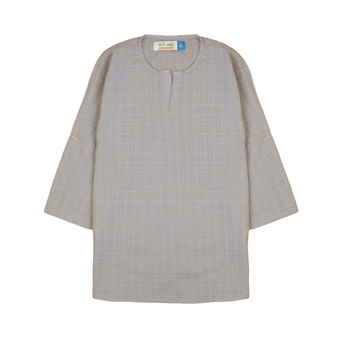 Zubaida's Grey Textured Kurta - Zubaidas Official™