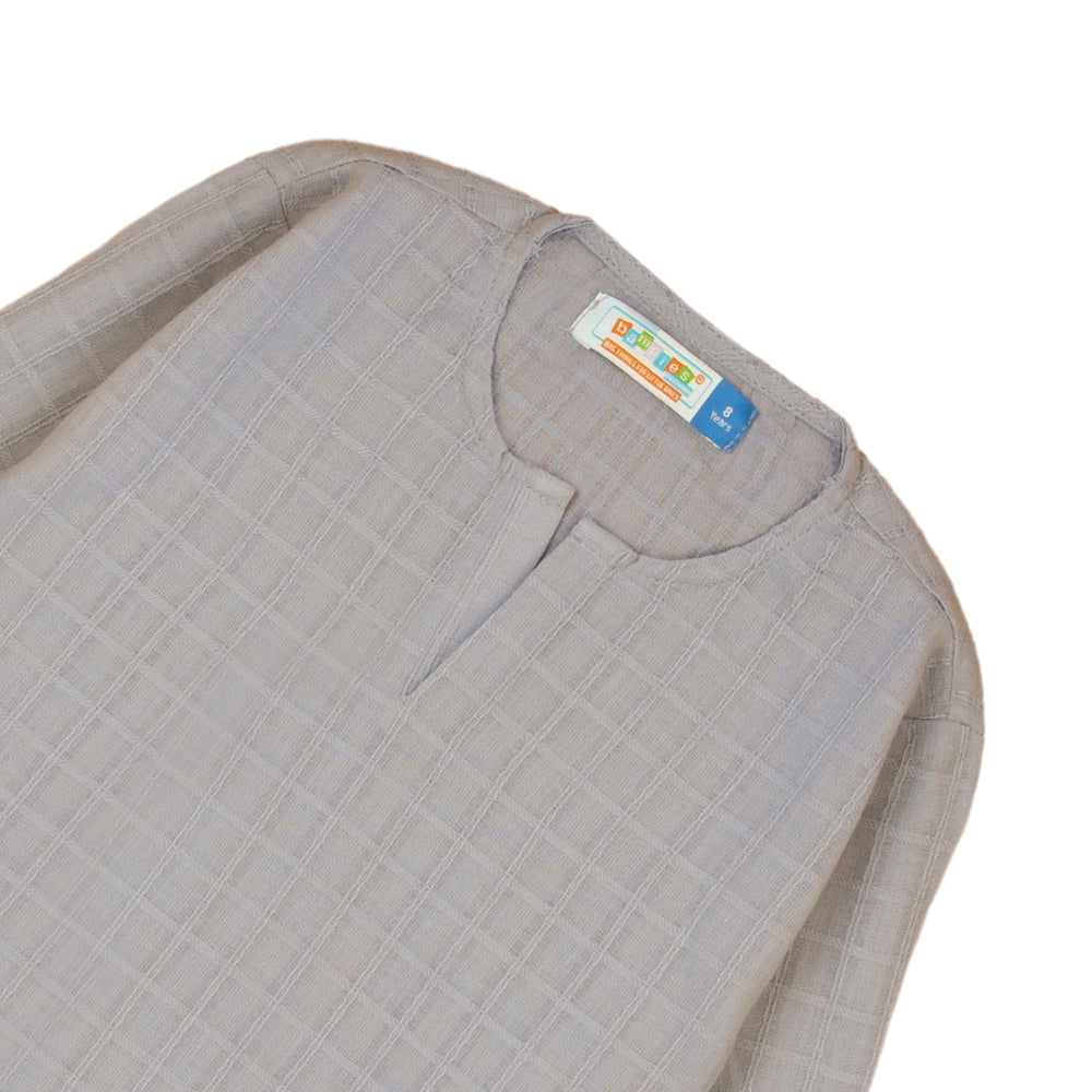 Zubaida's Grey Textured Kurta - Zubaidas Official™