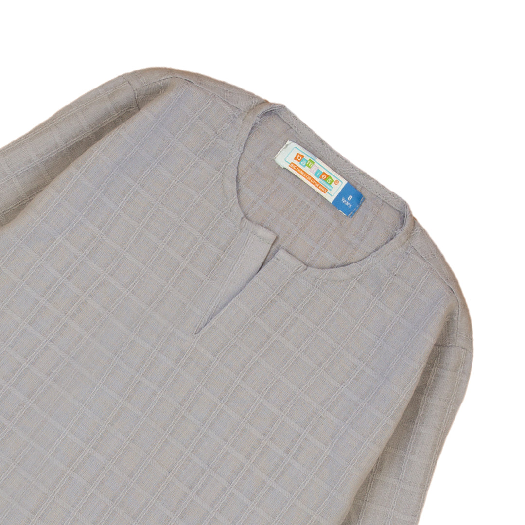 Zubaida's Grey Textured Kurta - Zubaidas Official™