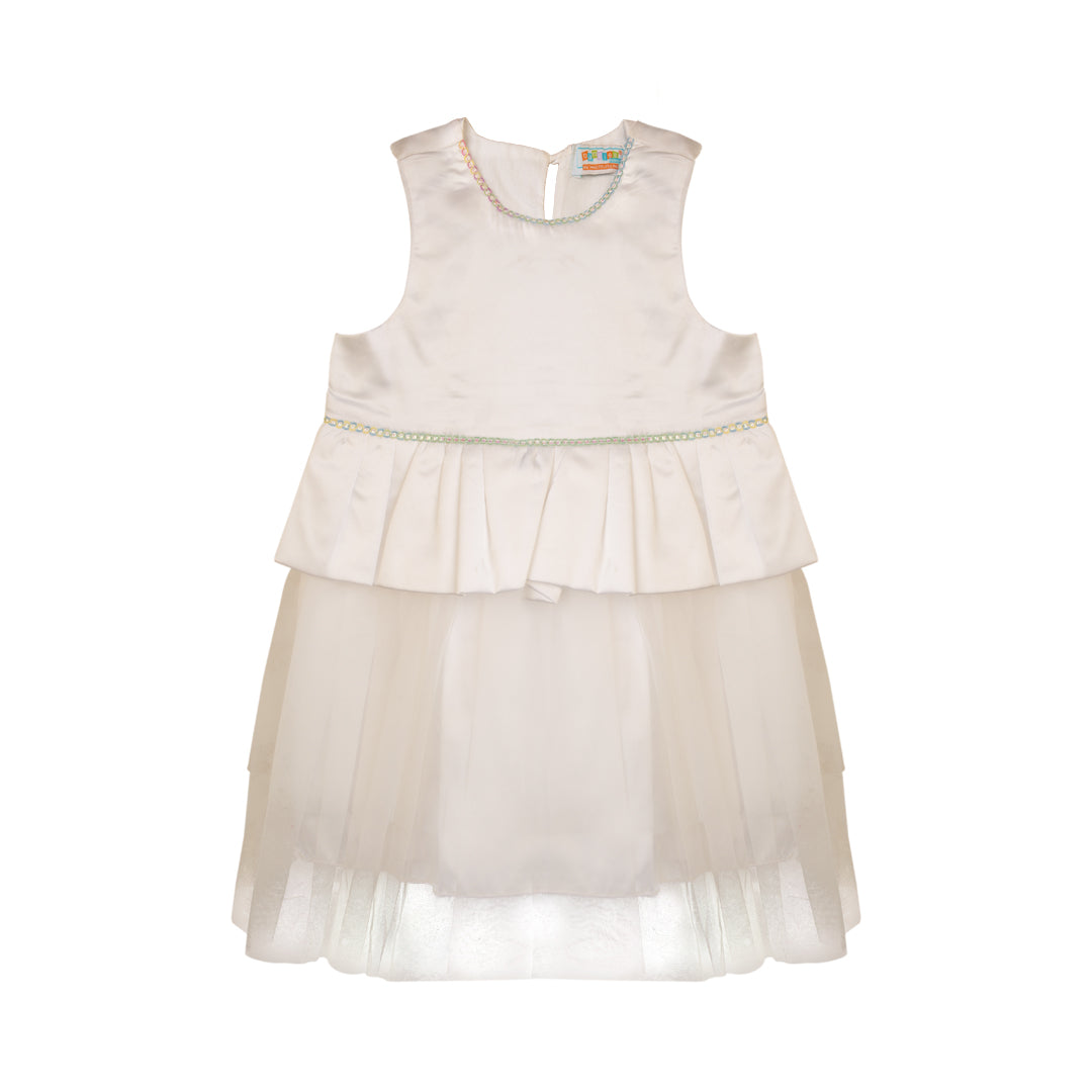 Zubaida's Sleeveless Formal Satin Dress - Zubaidas Official™