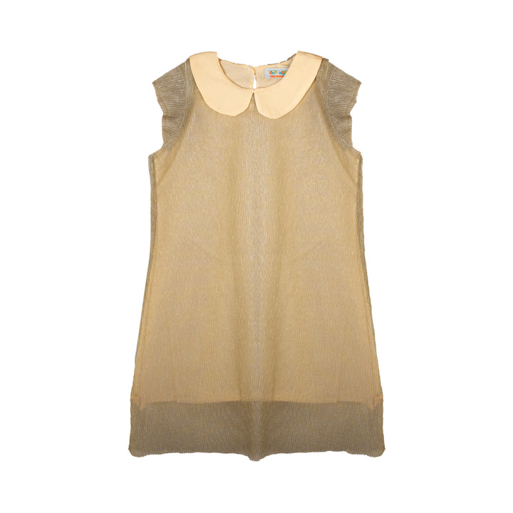 Zubaida's Golden Shimmer Peter Pan Collar Dress - Zubaidas Official™