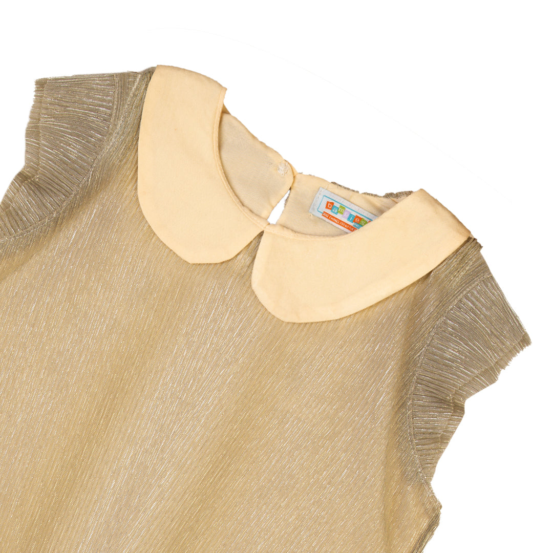 Zubaida's Golden Shimmer Peter Pan Collar Dress - Zubaidas Official™