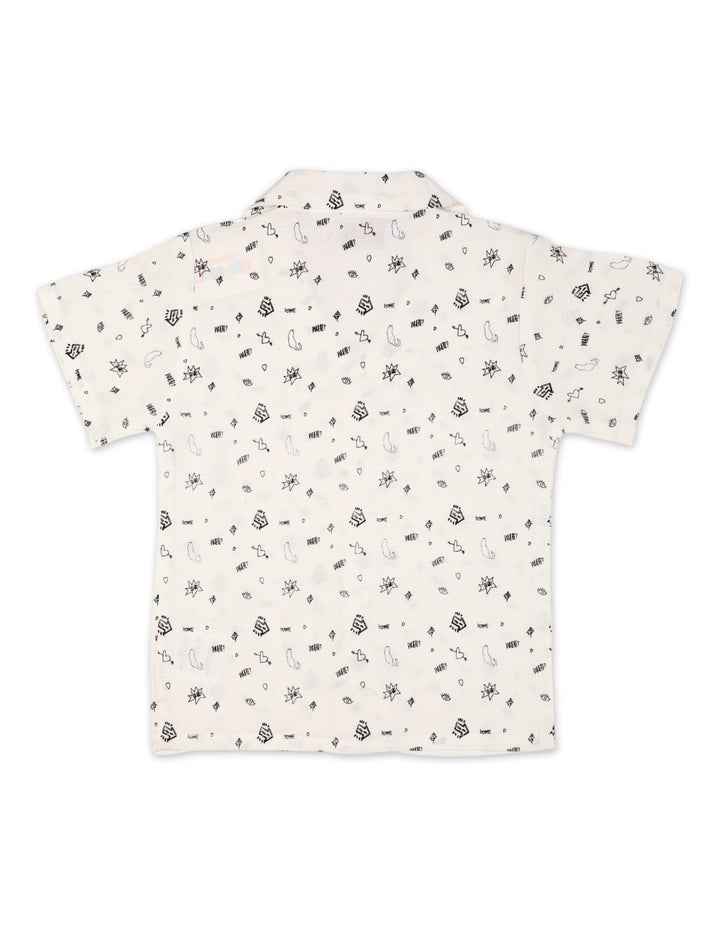 Zubaida's Vibrant "Doodle Delight" Button-Down Shirt - Zubaidas Official™