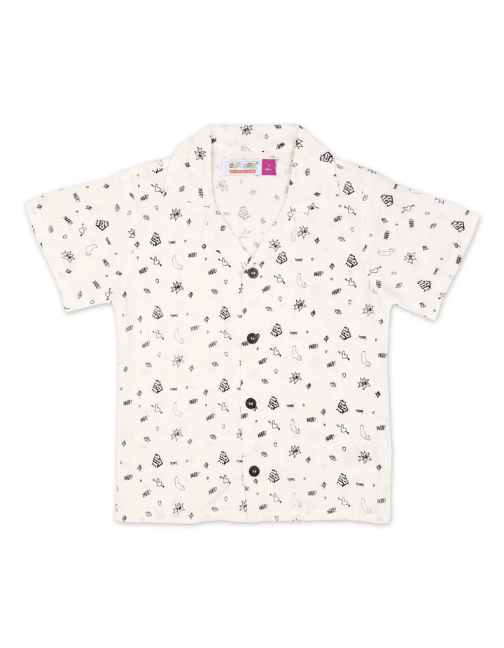 Zubaida's Vibrant "Doodle Delight" Button-Down Shirt - Zubaidas Official™