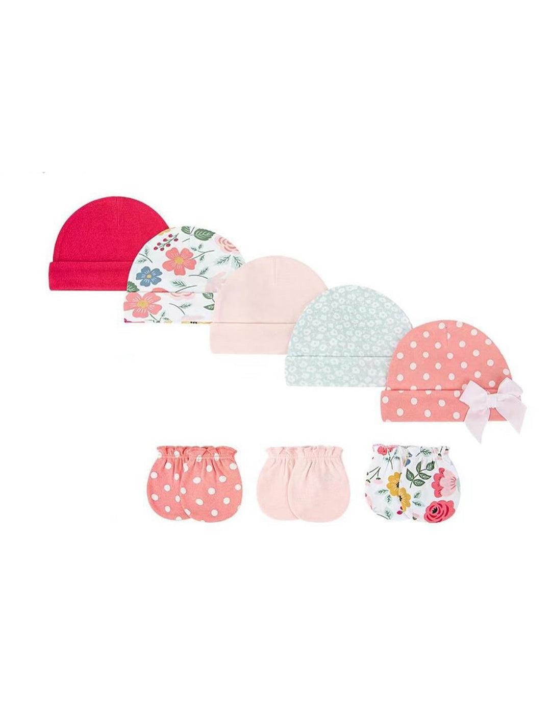 Zubaida's 5 Pcs Caps & 3 Pairs Mittens Set - Zubaidas Official™