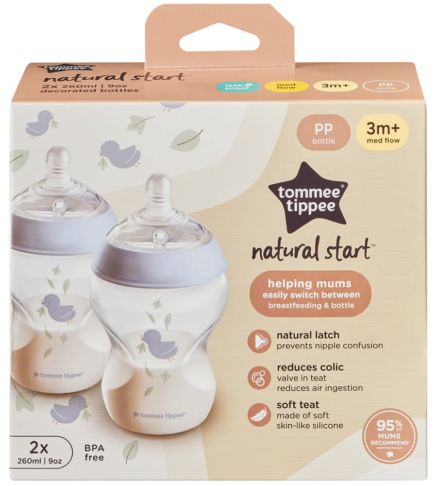 Zubaida's Tommee Tippee NS Decor PP Bottle with M Teat 260ML PK-2 - TT 423915 - Zubaidas Official™
