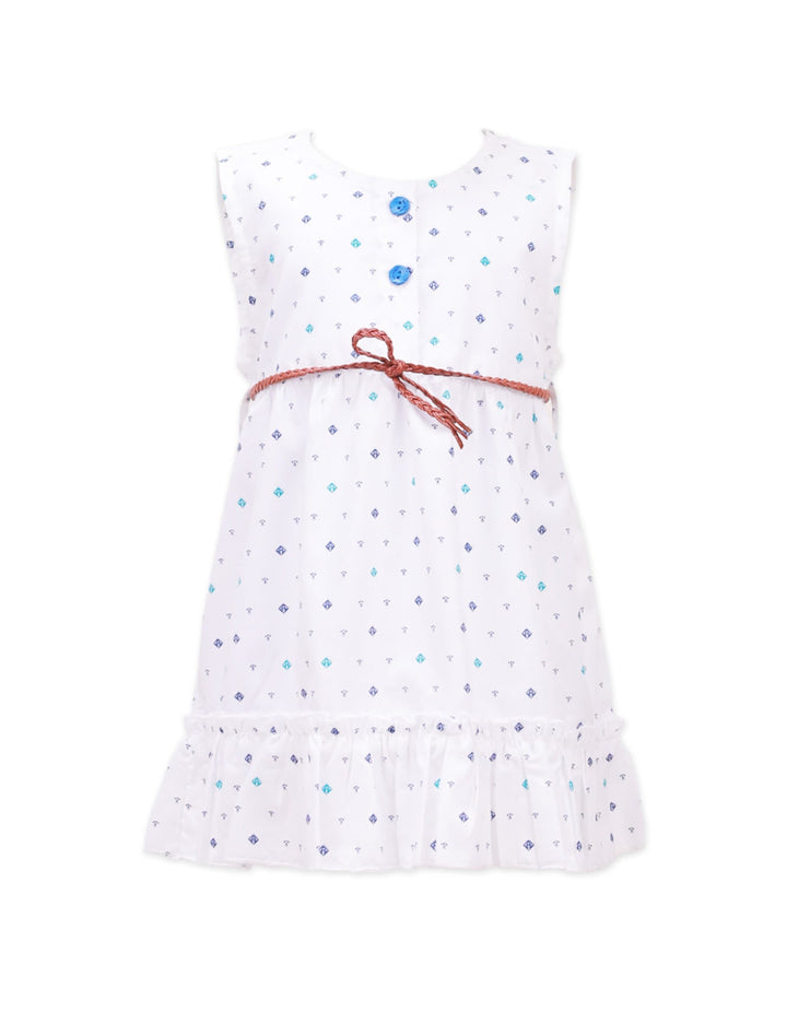 Zubaida's Sleeveless Frock With Round Neck- Anchor Theme - Zubaidas Official™