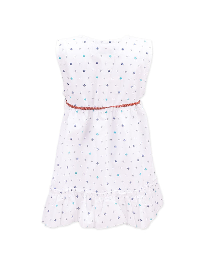 Zubaida's Sleeveless Frock With Round Neck- Anchor Theme - Zubaidas Official™