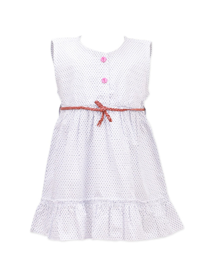 Zubaida's Sleeveless Frock With Round Neck- Geometric Print - Zubaidas Official™