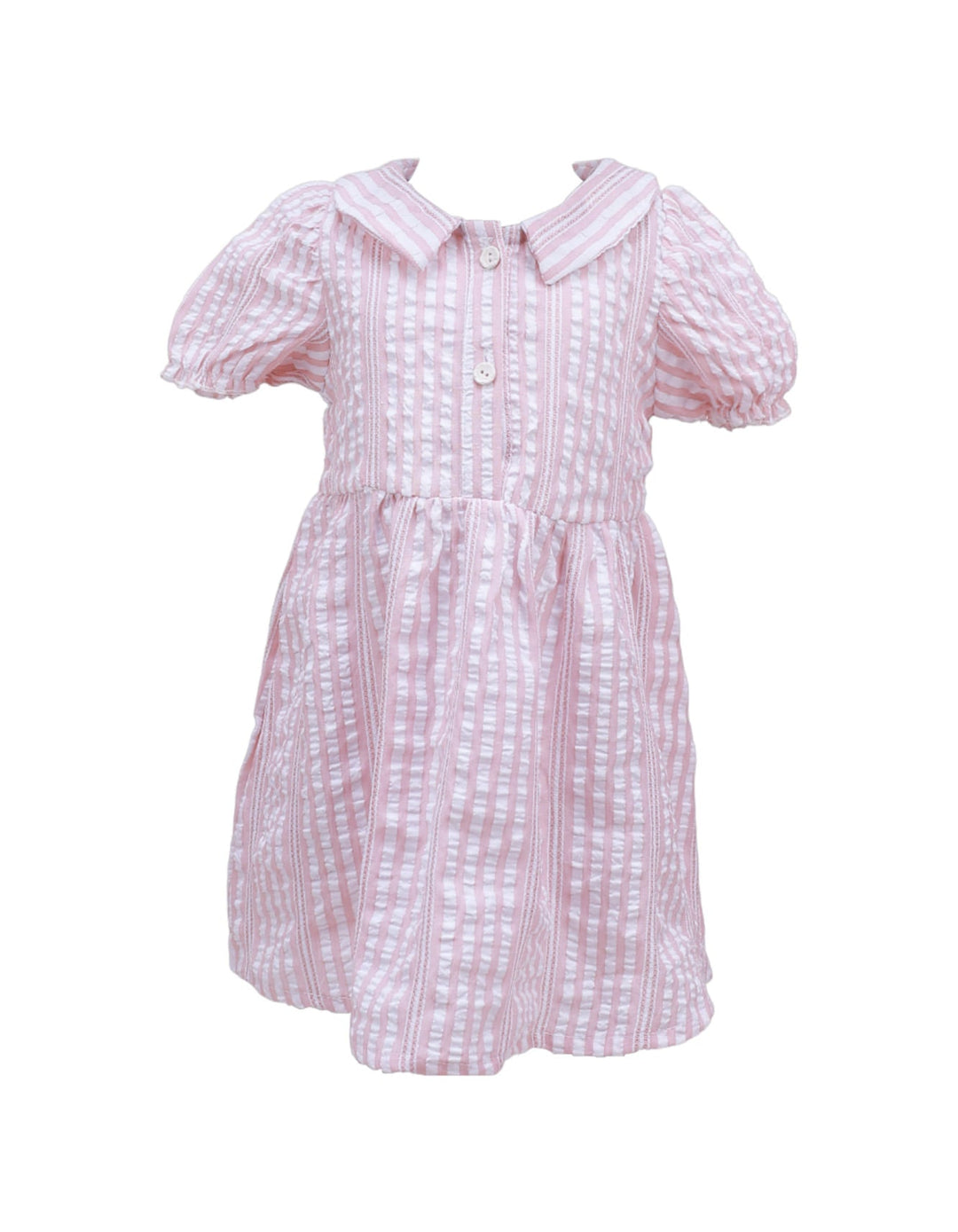 Zubaida's Frock Pink White with Stripes - Zubaidas Official™