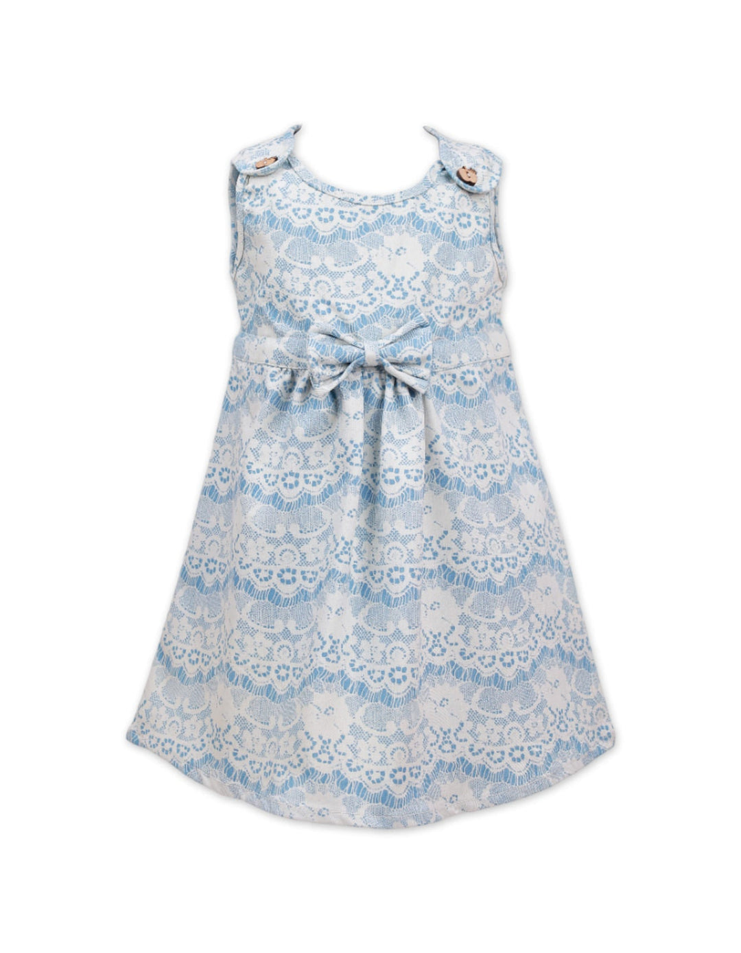 Zubaida's Dress White & Blue Lacey Floral Print - Zubaidas Official™