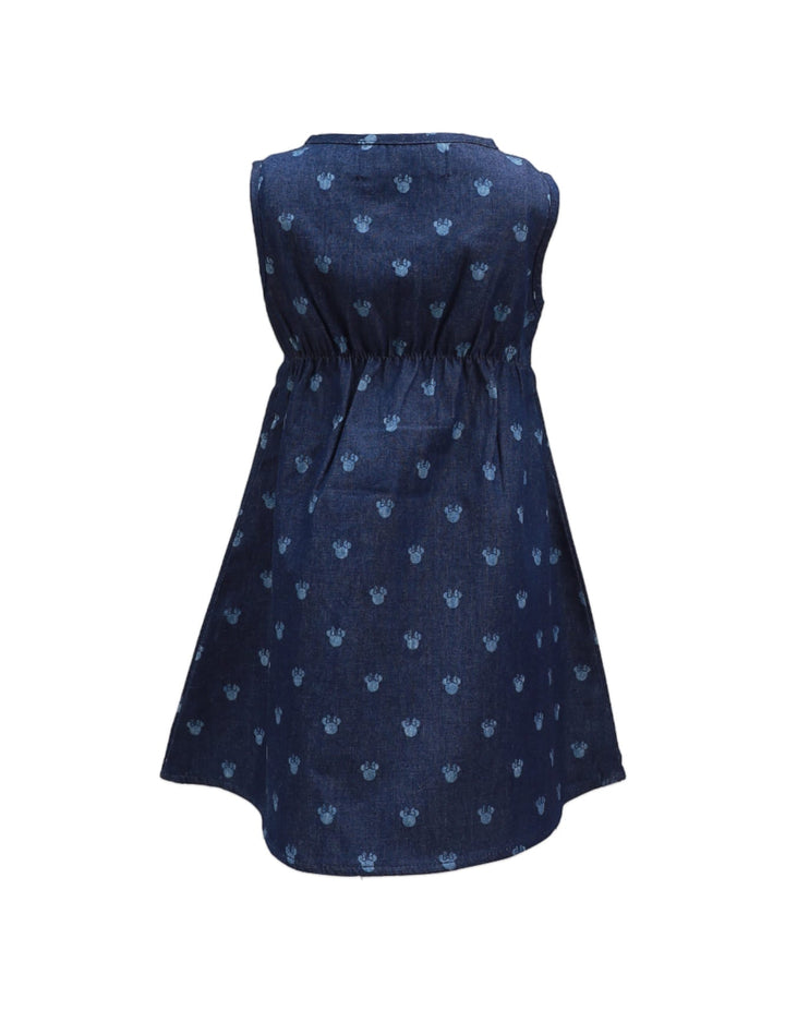 Zubaida's Denim Frock With Minnie Print - Zubaidas Official™