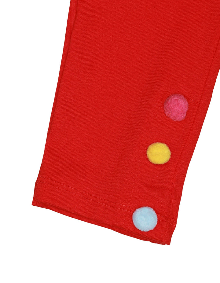 Zubaida's Tights Side Buttons Red - Zubaidas Official™