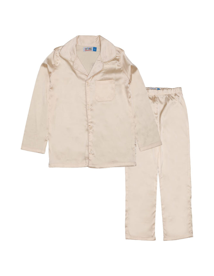 Night Suit Satin Girls Off White Toddler - Zubaidas Official™