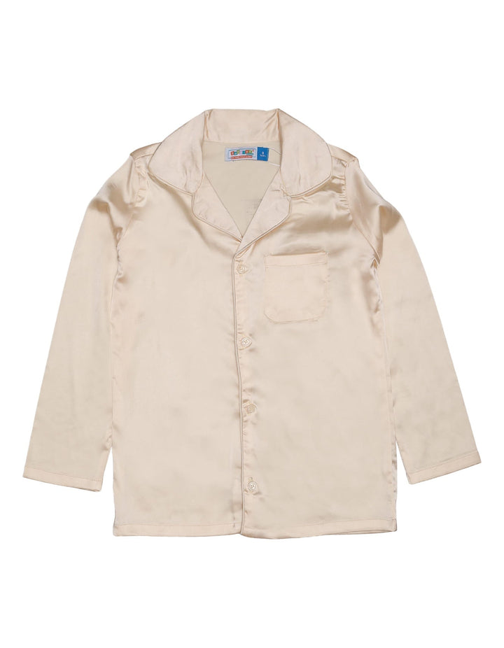 Night Suit Satin Girls Off White Toddler - Zubaidas Official™