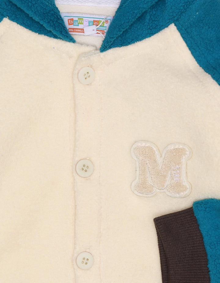Zubaida's Hoodie With Furr Off White Blue Infant Girls - Zubaidas Official™