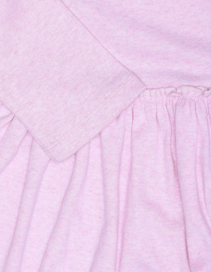 Zubaida's Frock Ruffle Rib Peachy Pink for Girls - Zubaidas Official™