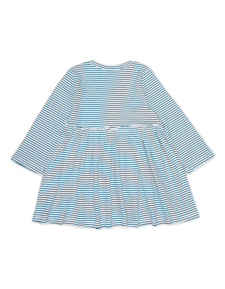 Zubaida's Frock Ruffle Rib Stripes White for Girls - Zubaidas Official™