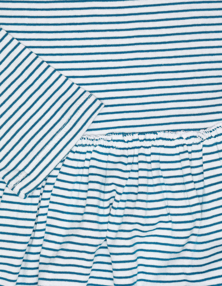 Zubaida's Frock Ruffle Rib Stripes White for Girls - Zubaidas Official™