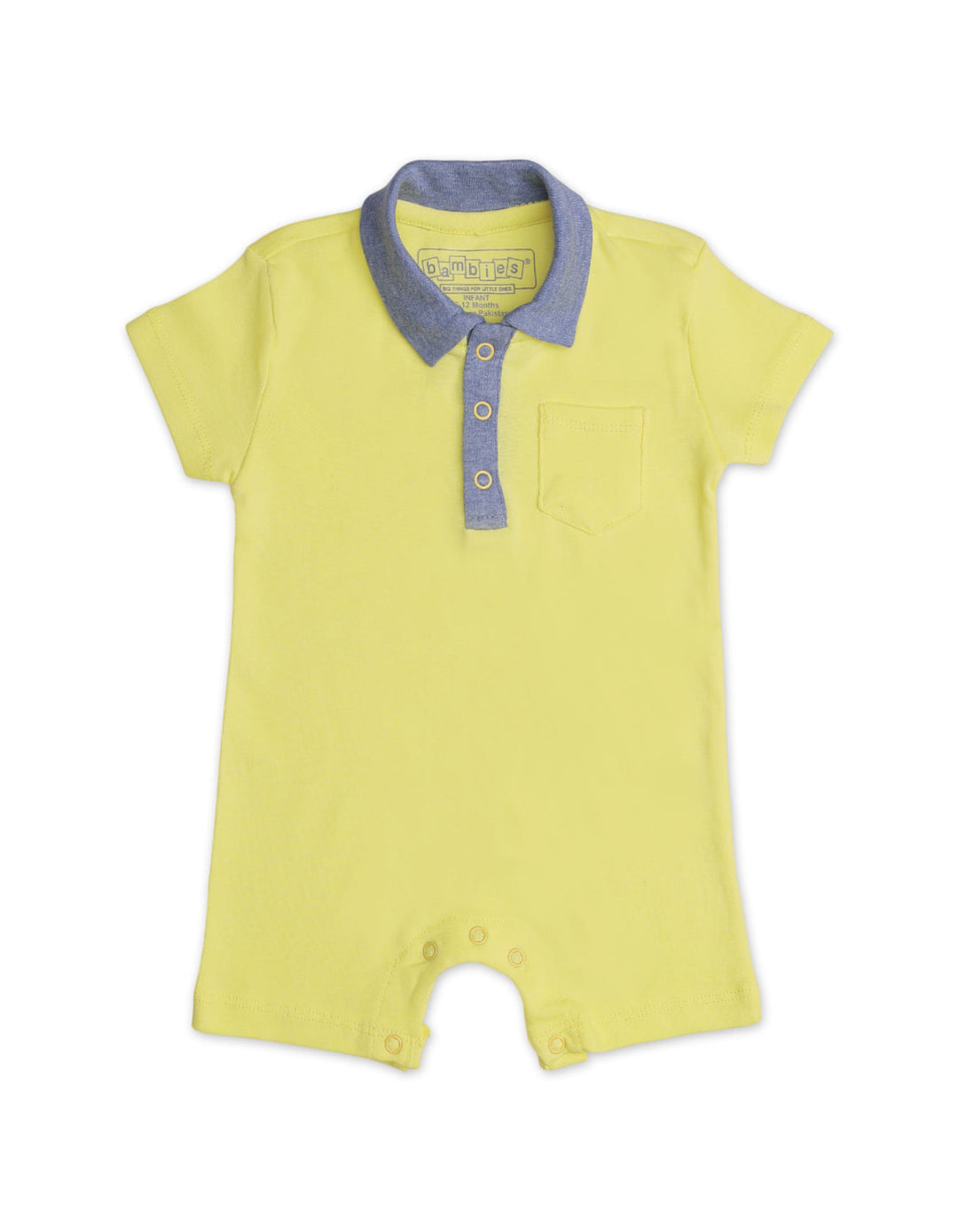 Zubaida's Soft & Breathable Front Pocket Short-Sleeves Polo Romper - Zubaidas Official™