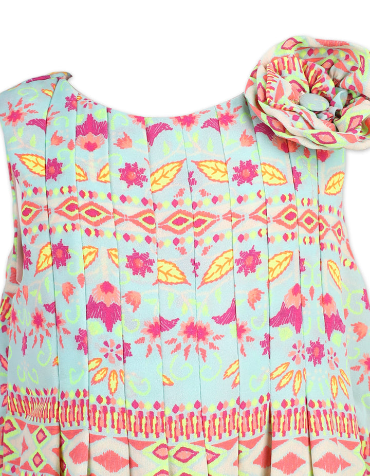 Zubaida's Vibrant Chevron Pattern "Ocean Wave Wonder" Dress - Zubaidas Official™