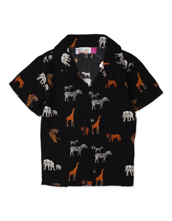 Zubaida's Vibrant "Wildlife Safari" Button-Down Shirt - Zubaidas Official™