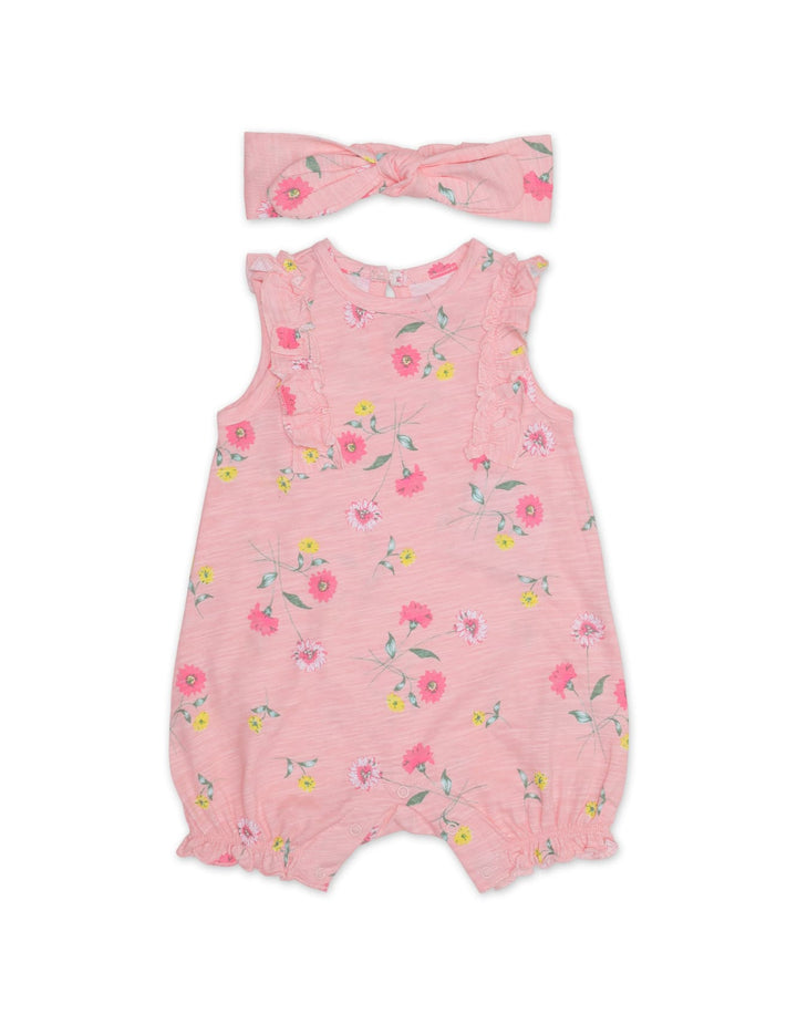 Zubaida's Sleeveless Floral Romper with a coordinating Headband - Zubaidas Official™