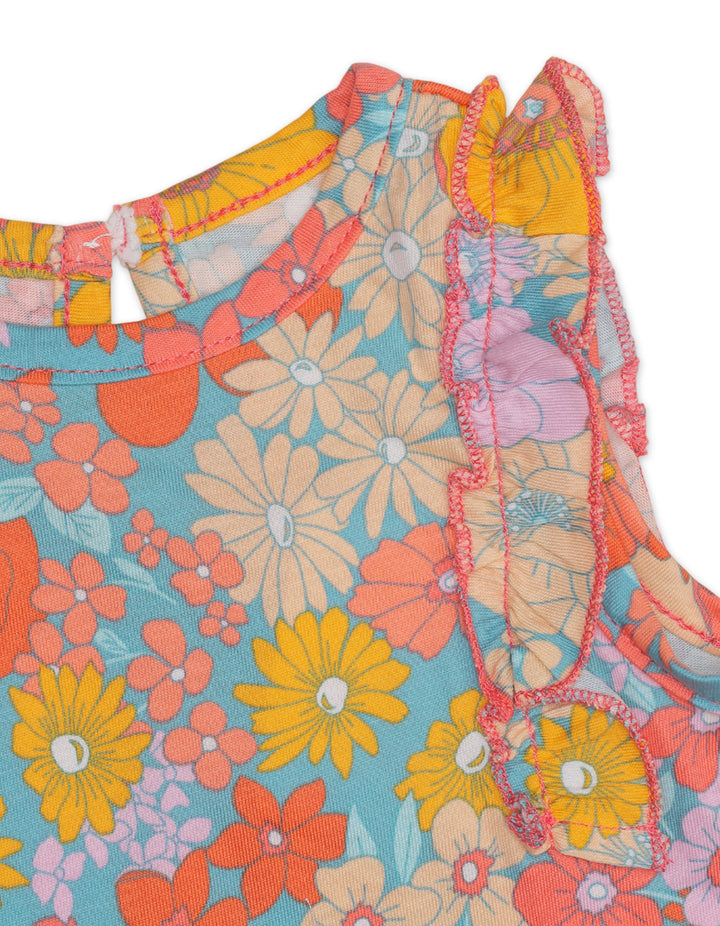 Zubaida's Sleeveless Floral Romper with a coordinating Headband - Zubaidas Official™